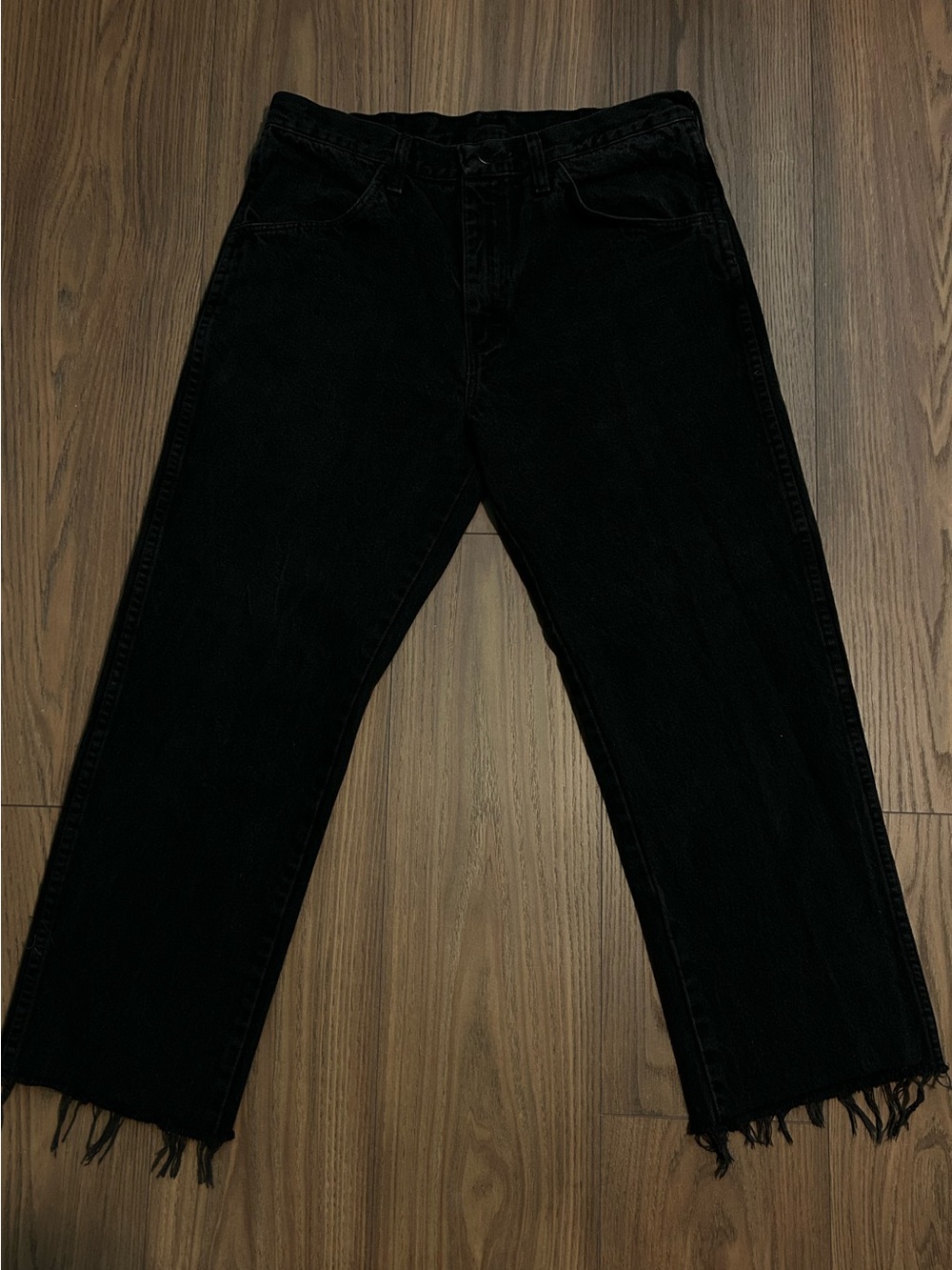 VINTAGE RUSTLER Denim Jeans with Frayed Hem
